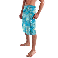 Hawaii Lavalava Teal Polynesian Monstera Patterns - Polynesian Pride
