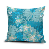 Hawaii Pillow Cover Teal Polynesian Monstera Patterns - Polynesian Pride