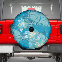 Hawaii Spare Tire Cover Teal Polynesian Monstera Patterns - Polynesian Pride