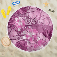 Hawaii Beach Blanket Magenta Polynesian Monstera Patterns - Polynesian Pride