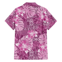 Hawaii Hawaiian Shirt Magenta Polynesian Monstera Patterns - Polynesian Pride