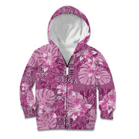 Hawaii Kid Hoodie Magenta Polynesian Monstera Patterns - Polynesian Pride