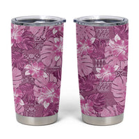 Hawaii Tumbler Cup Magenta Polynesian Monstera Patterns - Polynesian Pride