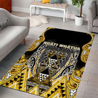 Aotearoa Ngati Whatua Area Rug Maori Tribal Gold Paua Shell Pattern