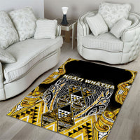 Aotearoa Ngati Whatua Area Rug Maori Tribal Gold Paua Shell Pattern