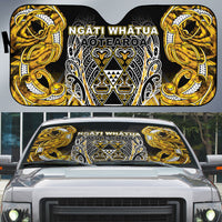Aotearoa Ngati Whatua Auto Sun Shade Maori Tribal Gold Paua Shell Pattern