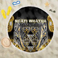 Aotearoa Ngati Whatua Beach Blanket Maori Tribal Gold Paua Shell Pattern