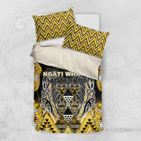 Aotearoa Ngati Whatua Bedding Set Maori Tribal Gold Paua Shell Pattern