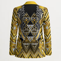 Aotearoa Ngati Whatua Blazer Maori Tribal Gold Paua Shell Pattern