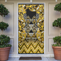 Aotearoa Ngati Whatua Door Cover Maori Tribal Gold Paua Shell Pattern