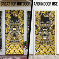 Aotearoa Ngati Whatua Door Cover Maori Tribal Gold Paua Shell Pattern