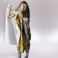 Aotearoa Ngati Whatua Hooded Blanket Maori Tribal Gold Paua Shell Pattern
