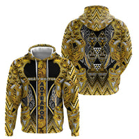 Aotearoa Ngati Whatua Hoodie Maori Tribal Gold Paua Shell Pattern