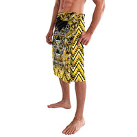 Aotearoa Ngati Whatua Lavalava Maori Tribal Gold Paua Shell Pattern
