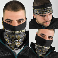 Aotearoa Ngati Whatua Neck Gaiter Maori Tribal Gold Paua Shell Pattern