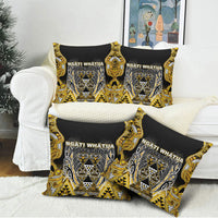 Aotearoa Ngati Whatua Pillow Cover Maori Tribal Gold Paua Shell Pattern