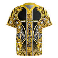 Aotearoa Ngati Whatua Rugby Jersey Maori Tribal Gold Paua Shell Pattern