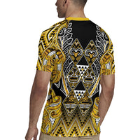 Aotearoa Ngati Whatua Rugby Jersey Maori Tribal Gold Paua Shell Pattern
