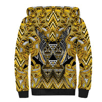 Aotearoa Ngati Whatua Sherpa Hoodie Maori Tribal Gold Paua Shell Pattern