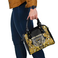 Aotearoa Ngati Whatua Shoulder Handbag Maori Tribal Gold Paua Shell Pattern