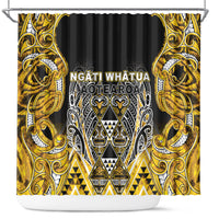 Aotearoa Ngati Whatua Shower Curtain Maori Tribal Gold Paua Shell Pattern
