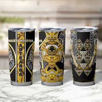 Aotearoa Ngati Whatua Tumbler Cup Maori Tribal Gold Paua Shell Pattern