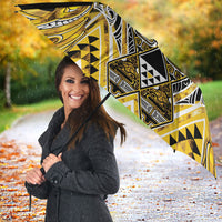 Aotearoa Ngati Whatua Umbrella Maori Tribal Gold Paua Shell Pattern