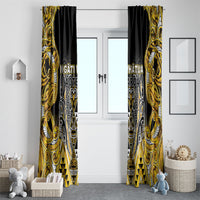 Aotearoa Ngati Whatua Window Curtain Maori Tribal Gold Paua Shell Pattern