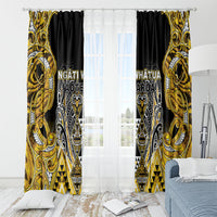 Aotearoa Ngati Whatua Window Curtain Maori Tribal Gold Paua Shell Pattern