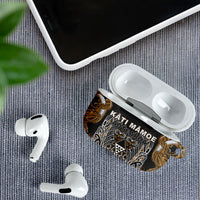 Aotearoa Kati Mamoe AirPods Case Maori Brown Tribal Paua Shell Pattern