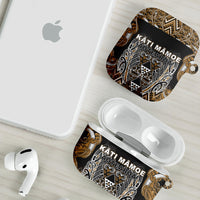 Aotearoa Kati Mamoe AirPods Case Maori Brown Tribal Paua Shell Pattern