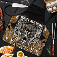 Aotearoa Kati Mamoe Apron Maori Brown Tribal Paua Shell Pattern