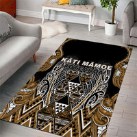 Aotearoa Kati Mamoe Area Rug Maori Brown Tribal Paua Shell Pattern