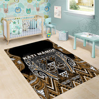 Aotearoa Kati Mamoe Area Rug Maori Brown Tribal Paua Shell Pattern