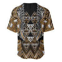 Aotearoa Kati Mamoe Baseball Jersey Maori Brown Tribal Paua Shell Pattern