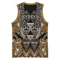 Aotearoa Kati Mamoe Basketball Jersey Maori Brown Tribal Paua Shell Pattern