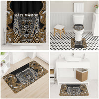 Aotearoa Kati Mamoe Bathroom Set Maori Brown Tribal Paua Shell Pattern