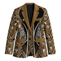 Aotearoa Kati Mamoe Blazer Maori Brown Tribal Paua Shell Pattern