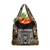 Aotearoa Kati Mamoe Grocery Bag Maori Brown Tribal Paua Shell Pattern