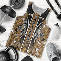 Aotearoa Kati Mamoe Men Tank Top Maori Brown Tribal Paua Shell Pattern