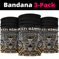 Aotearoa Kati Mamoe Neck Gaiter Maori Brown Tribal Paua Shell Pattern