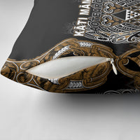 Aotearoa Kati Mamoe Pillow Cover Maori Brown Tribal Paua Shell Pattern