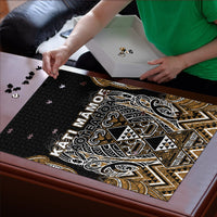 Aotearoa Kati Mamoe Puzzle Maori Brown Tribal Paua Shell Pattern