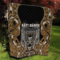 Aotearoa Kati Mamoe Quilt Maori Brown Tribal Paua Shell Pattern