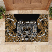 Aotearoa Kati Mamoe Rubber Doormat Maori Brown Tribal Paua Shell Pattern