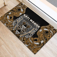 Aotearoa Kati Mamoe Rubber Doormat Maori Brown Tribal Paua Shell Pattern