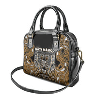 Aotearoa Kati Mamoe Shoulder Handbag Maori Brown Tribal Paua Shell Pattern