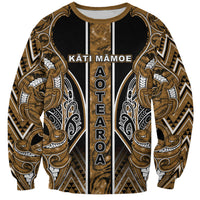 Aotearoa Kati Mamoe Sweatshirt Maori Brown Tribal Paua Shell Pattern