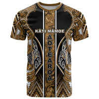 Aotearoa Kati Mamoe T Shirt Maori Brown Tribal Paua Shell Pattern