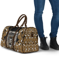 Aotearoa Kati Mamoe Travel Bag Maori Brown Tribal Paua Shell Pattern